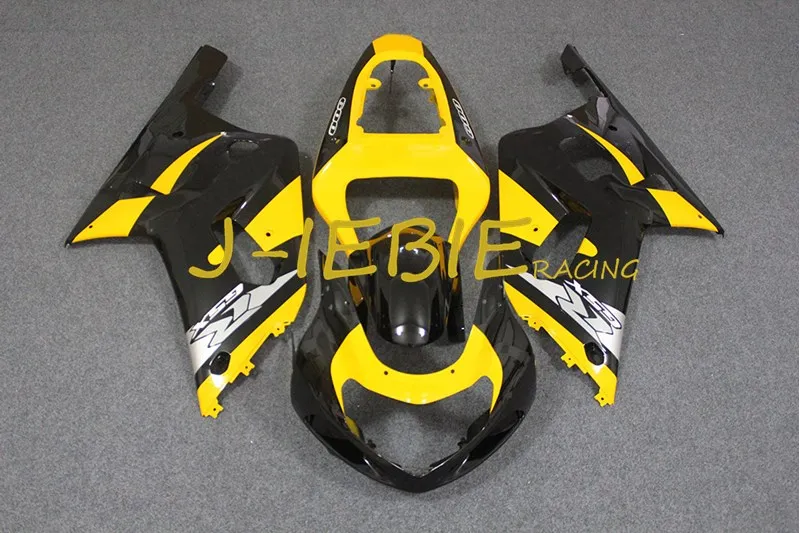 

Black yellow Injection Fairing Body Work Frame Kit for SUZUKI GSXR 600/750 GSXR600 GSXR750 2001 2002 2003