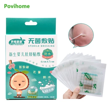 

10Pcs Baby Sterile Navel Stickers Newborn Umbilical Paste Waterproof Bath Swimming Breathable Umbilical Cord Medical Plaster