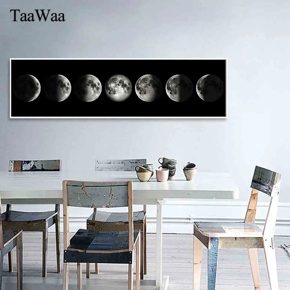 TAAWAA Скандинавское минималистичное искусство Затмение Луны Холст плакат и принты картина Вселенная Настенная картина для декора гостиной