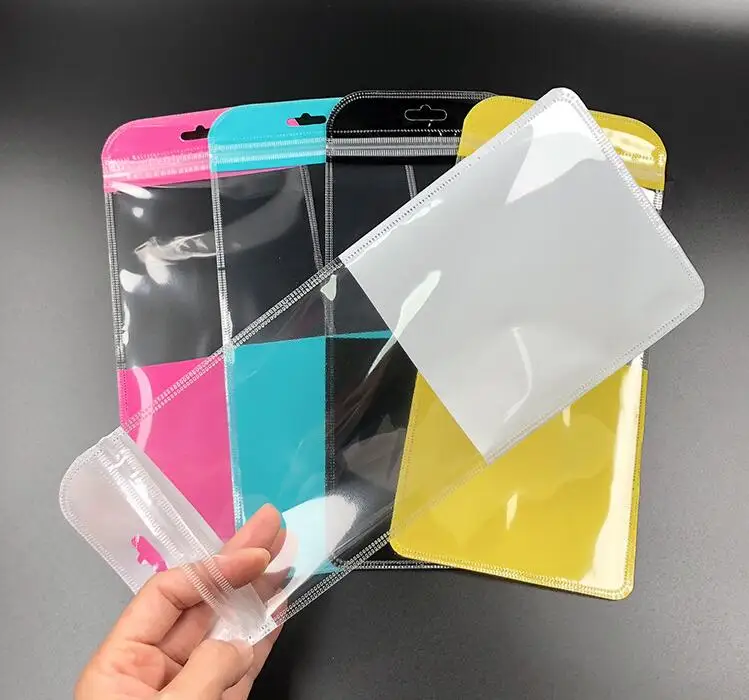

100Pcs/lot Self Seal Zipper Plastic Retail Packaging Packing Poly Bag Zip Lock Socks Package Hang Hole Gift Bags