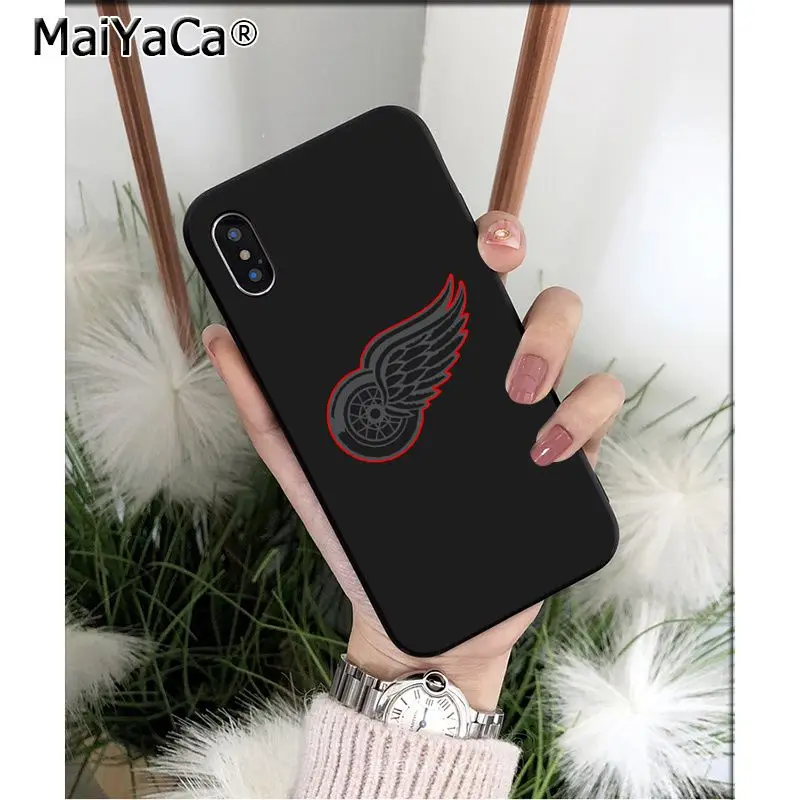 MaiYaCa Detroit Red Wings TPU мягкие Аксессуары для телефонов Чехол для iPhone 6S 6plus 7 7plus 8 8Plus X Xs MAX 5 5S XR