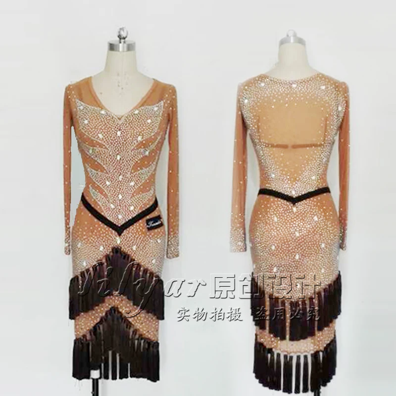 New Latin dance competition dress tassellatin dance competitionslatin