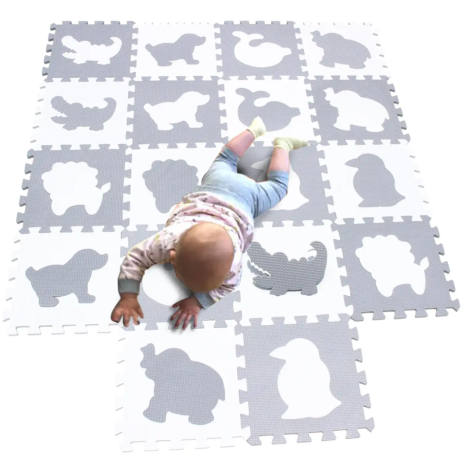 grey puzzle play mat