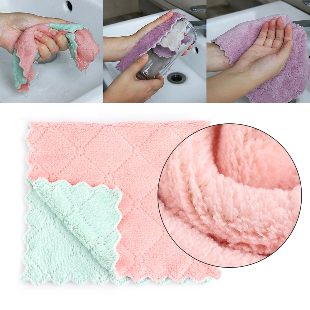 

1PC 27*15cm Super Absorbent Microfiber Kitchen Dish Clean Cloths High-efficiency Tableware Household Cleaning Towel