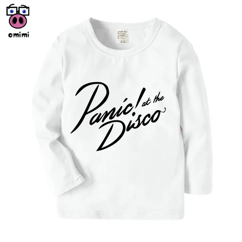 Детская футболка с длинными рукавами принтом Panic At The Disco осенне зимние топы для
