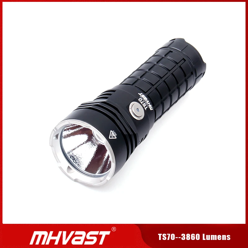 

MHVAST TS70 Rechargeable Flashlight 3860 Lumens Cree XHP70.2 High Power Lamp Searching Flashlight Type-c 2A with 26650 Battery