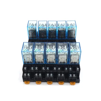 

10Pcs Relay MY2NJ 24V AC Small relay 5A 8PIN Coil DPDT With Socket Base