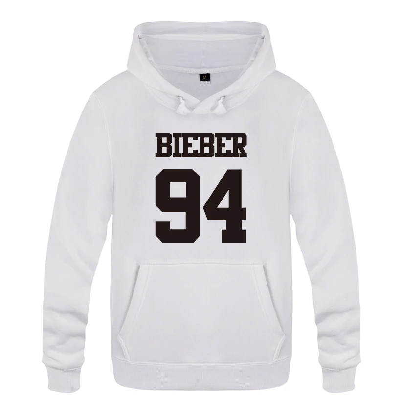 Justin Bieber 94 Rock Hip Hop Music Hoodies Men 2018 Men's Pullover Fleece Hooded Sweatshirts