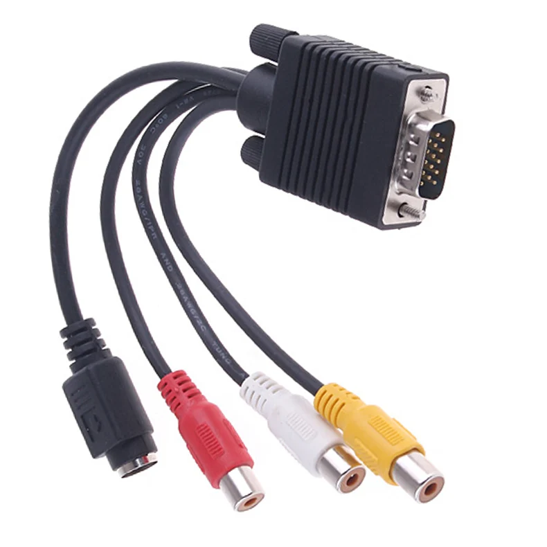PC VGA в S-Video AV RCA TV Out конвертер адаптер кабель IJS998 | Безопасность и защита
