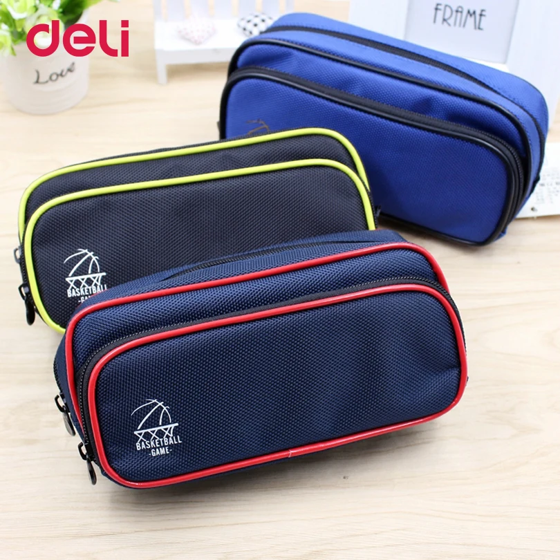 Deli 2017 new School Office stationery Pencil Case Bags for Students Children 3 colors Pencil Bag case boy Kids Gift pencil case