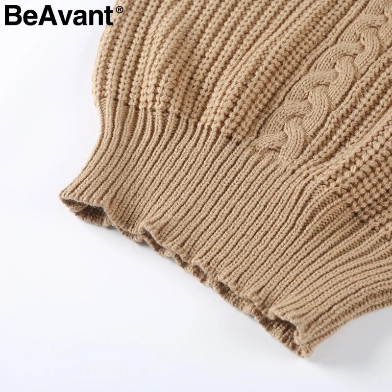 BeAvant Tricot с открытыми плечами зимнее свободное платье женское вязаное платье-свитер большого размера осеннее Новое Повседневное платье-пуловер