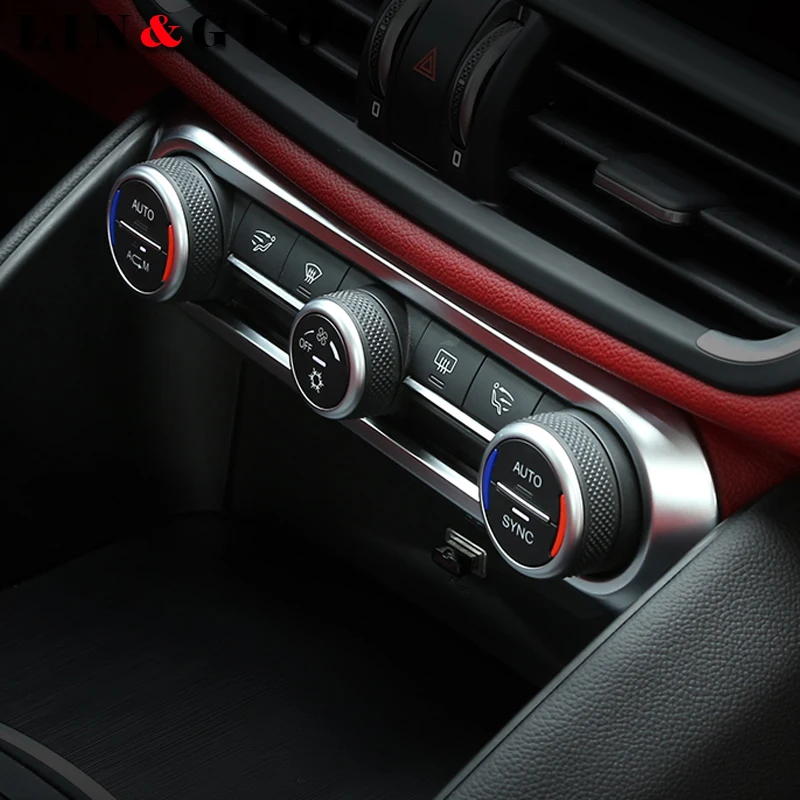 Для Alfa Romeo Giulia авто-Стайлинг ABS хромированный центр Кондиционер Регулировка рамка отделка наклейки аксессуары