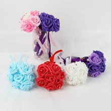 Дешевые PE Роза подружки невесты свадебное цветочное Мыло свадебный букет из роз лента поддельные Свадебный букет de noiva Индивидуальные