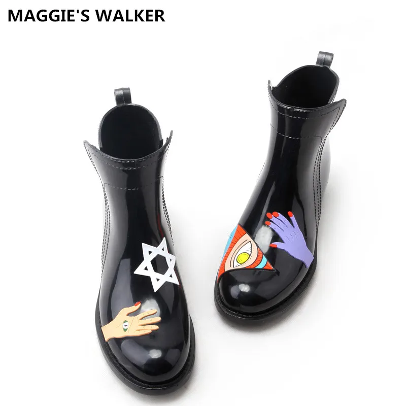 Maggie's Walker/Модные непромокаемые сапоги Женские на высокой платформе с