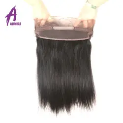 Alimice 360 Кружева Фронтальная застежка индийские прямые волосы 360 Фронтальная застежка с ребенком волосы Remy 100% человеческих волос расширение