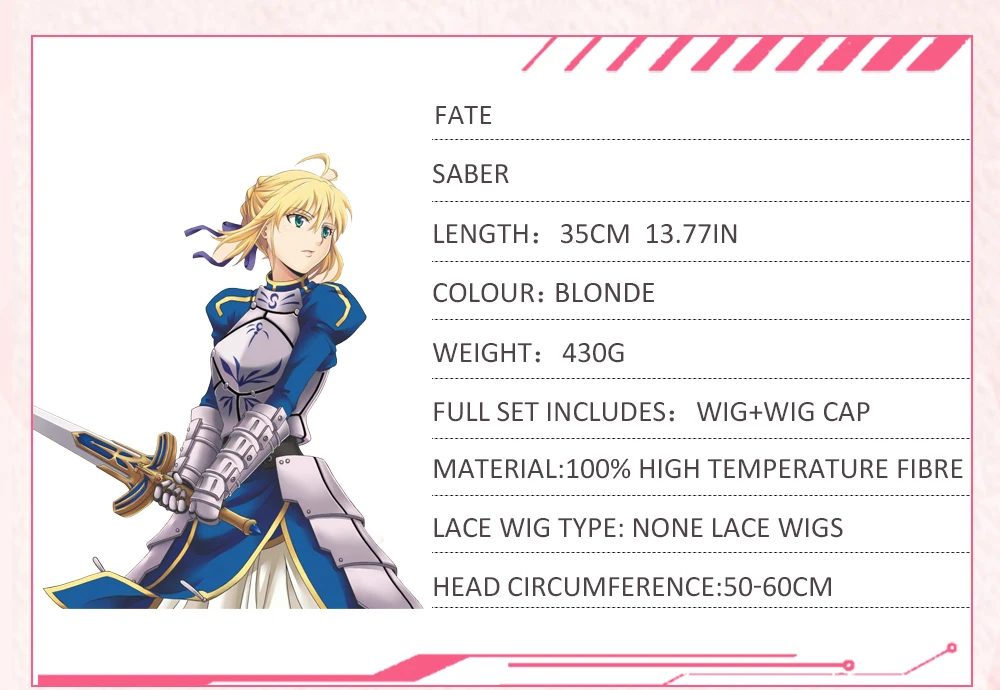 AniHut Altria Pendragon Saber парик аниме Fate Stay Night Косплей парики игра Fate Grand Order косплей парик синтетические женские волосы