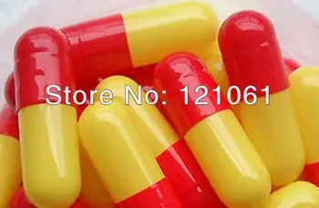 

1# 500pcs!Red-Yellow colored empty capsuls,hard gelatin empty capsules size1! (joined or seperated capsules available!)