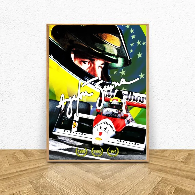 

Ayrton Senna da Silva F1 Racer Art Canvas Painting Living Room Home Decor