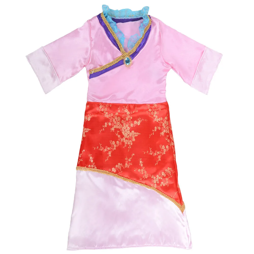 Костюм Мулан для маленьких девочек; платье принцессы в китайском стиле; Традиционное нарядное платье династии Тан; костюмы на Хэллоуин для детей
