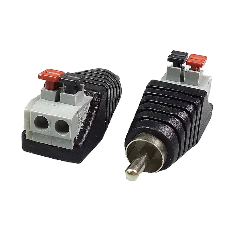 RCA AV Balun Connector RCA MaleFemale AV Screw 2 Poles Terminal Pressed Type CAT5 to CCTV Camera Video AV Terminal Block (1)