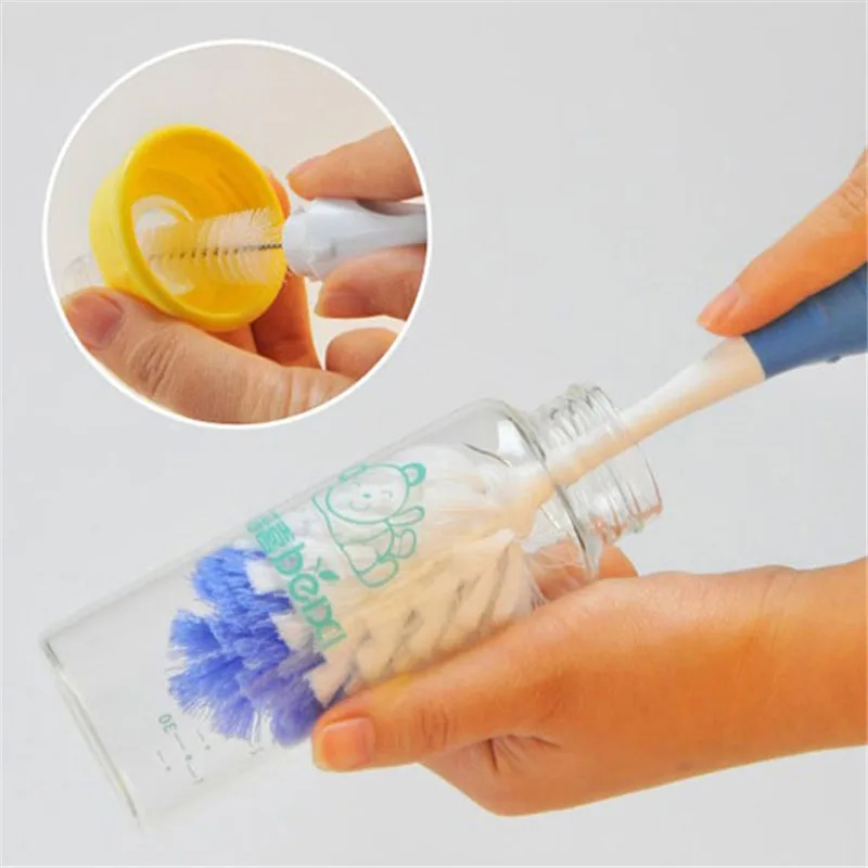 baby bottle and nipple brush