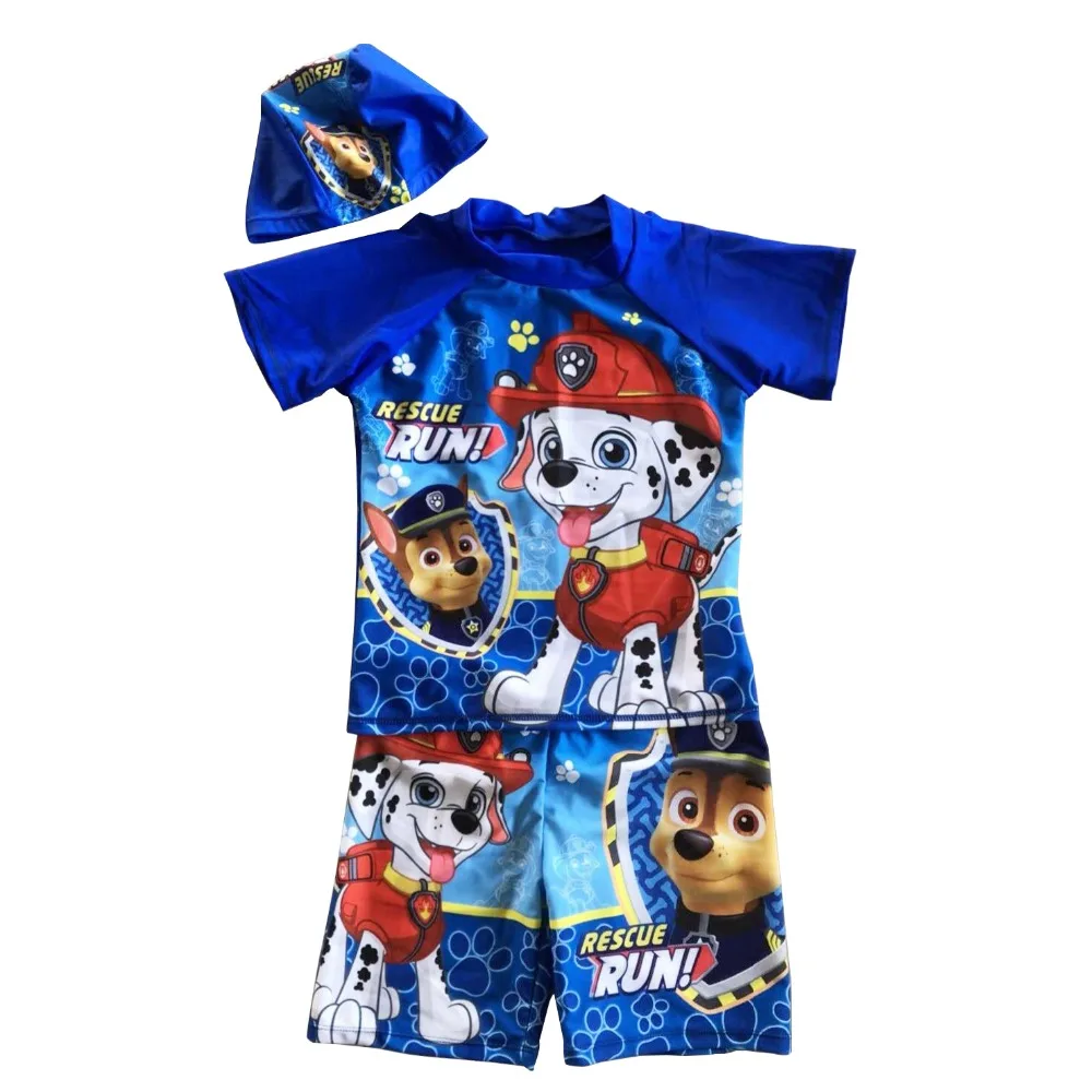 Boys Swimsuit Two Piece Rash Guard UPF50+ Sleeve Sunsuit Swimwear Sets Cartoon Children Swimming Suit With Swimming Cap Bathsuit (9)