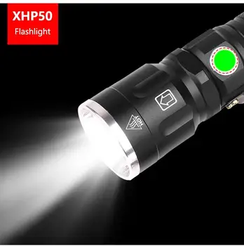 

XHP 50 LED Micro USB Charging Rechargeable Flashlight for Outdoor Sports Camping Exploration linterna Torch 18650 Battery