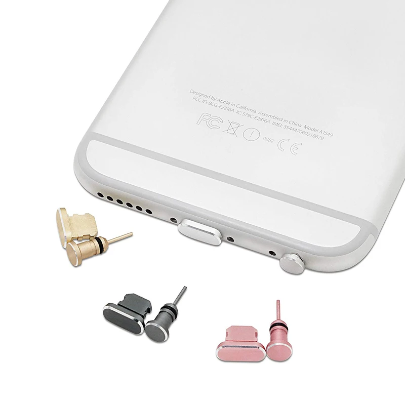 

5Set Aluminium Anti Dust Plug Charge Port 3.5 Earphone Jack Dustproof Cap Gadget for IPhone 5 5s SE 6 6s 7 8 Plus 10 X XR XS Max