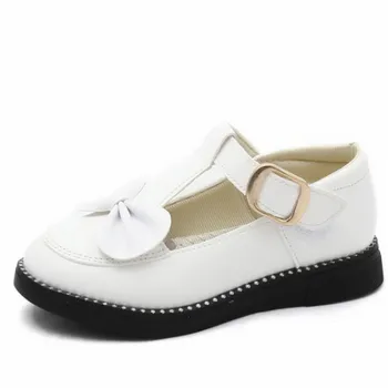 

Xinfstreet Girls Shoes Leather Bowtie Solid Children Shoes Princess Girls Brand Little Kids Shoes For Girls Size 27-37