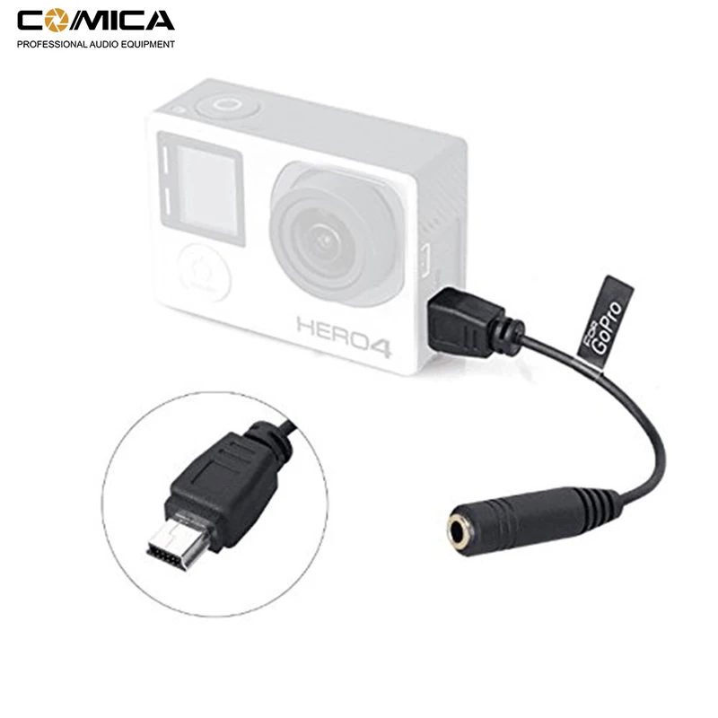 

Comica CVM-GPX Gopro Mic TRS to GoPro Mini USB Adapter Cables Adapter Converter for Gopro Hero3 Hero3+ Hero4 Sporting Camera