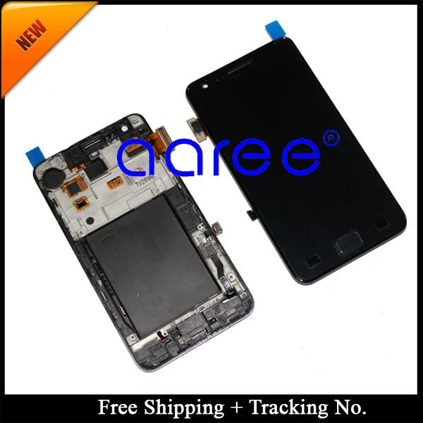 

Free Shipping  Tracking No.4.3' tested Original For Samsung Galaxy S2 i9100 LCD  Digitizer Assembly with frame - White/Black