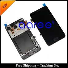 Free Shipping Tracking No.4.3′ tested Original For Samsung Galaxy S2 i9100 LCD Digitizer Assembly with frame – White/Black