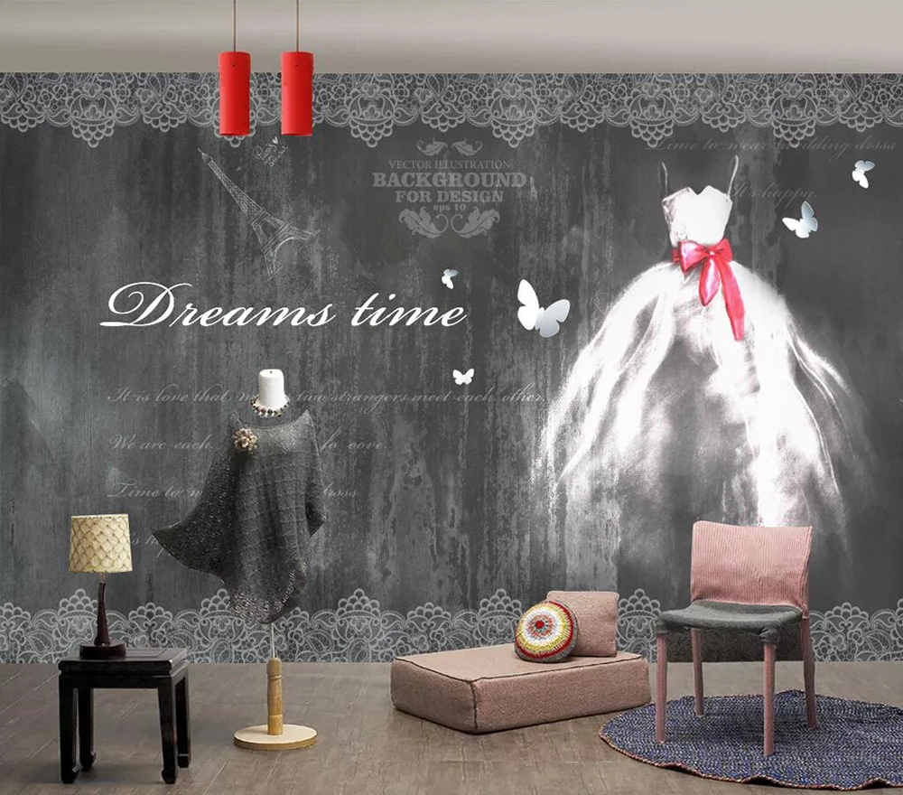 

Пользовательские обои картина маслом модная ручная роспись свадебный фон Стена