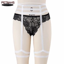 Женские белые подвязки Ремни Высокая талия Связывание жгута проводов кузова белье гот Harajuku ногу чулок бедра подвязки