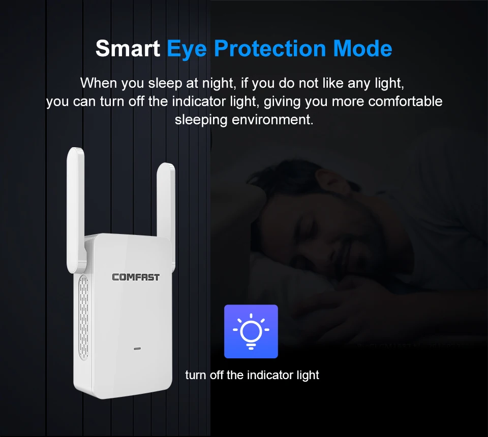 

Comfast CF-WR753AC Wifi High Power 1200Mbps Access Point Mode Repeater WiFi Dual Band 2.4/5G Wireless Router External antenna