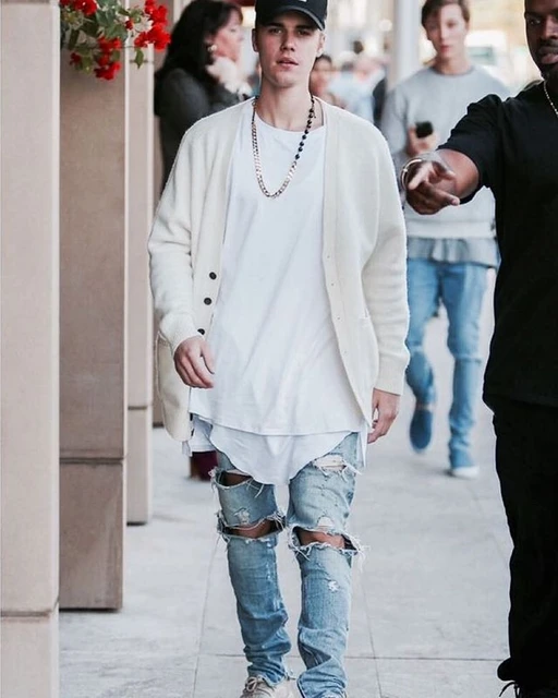 ris forvridning Diskutere Hip hop kanye west denim jumpsuit designer jeans rockstar justin bieber  ankle zipper destroyed skinny ripped jeans _ - AliExpress Mobile