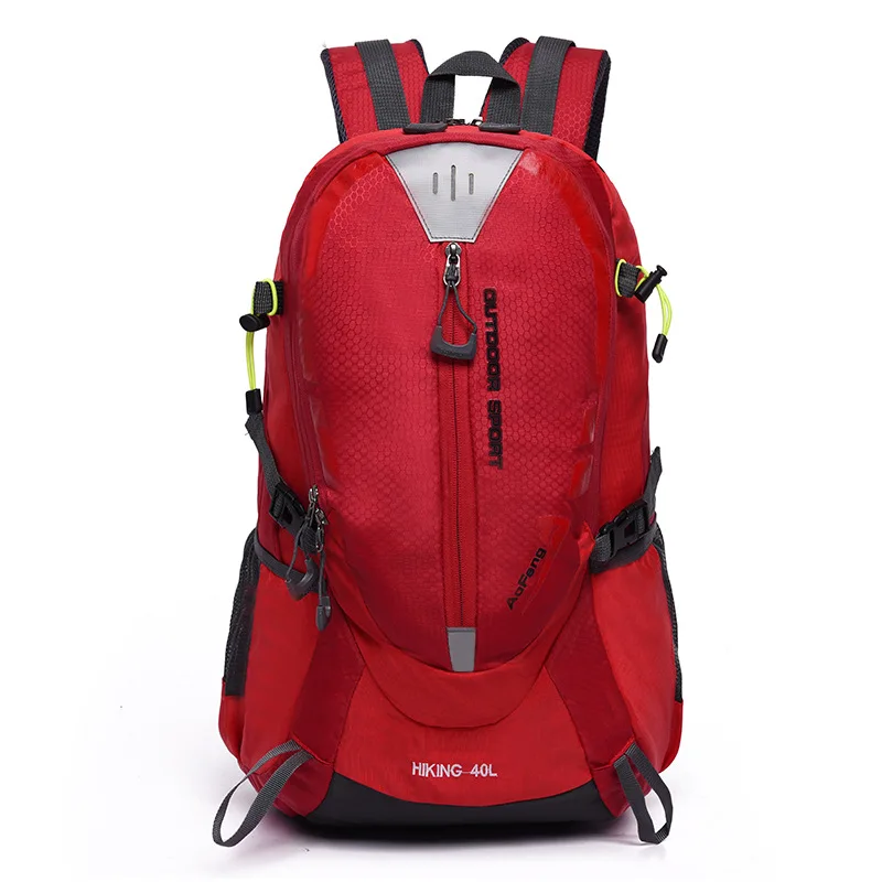 HUWAIJIANFENG Открытый Кемпинг 40L рюкзак Альпинизм Охота путешествия рюкзак большой емкости водонепроницаемый спортивная сумка - Цвет: Red