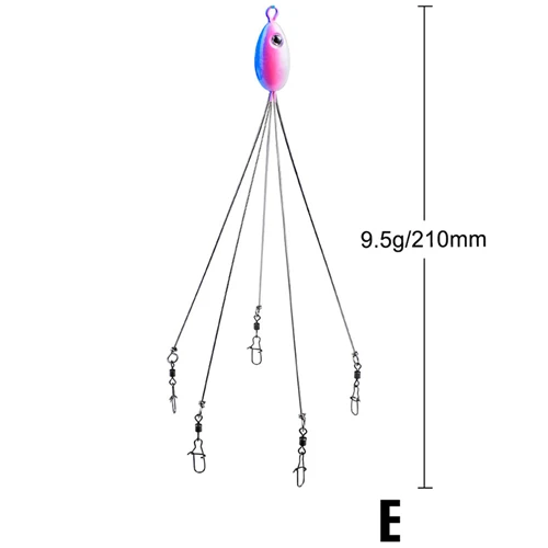Рыболовная группа зонтика для рыбалки составная приманка установка 5 оружия алабамская оснастка головка плавающая приманка бас-гитара с оснастки поворотный разъем воблер типа Минноу - Цвет: colorE