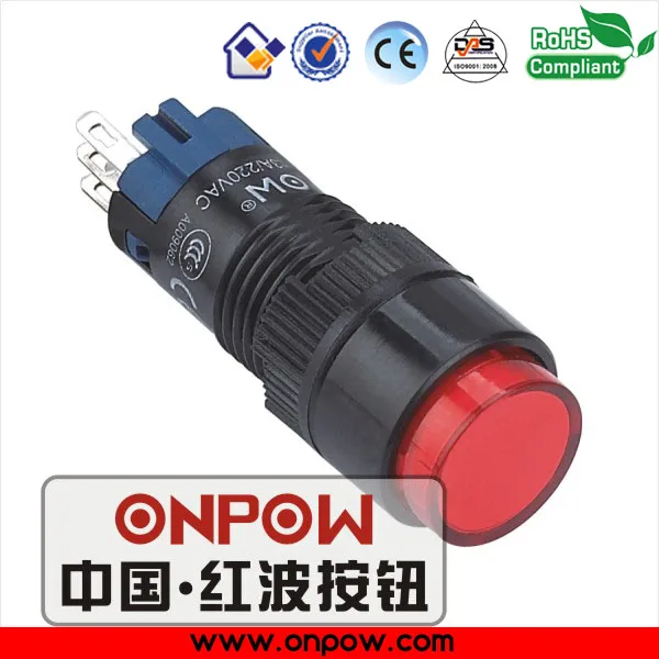 

ONPOW 12mm plastic 1NO1NC momentary round head push button switch LAS2Y-11/R