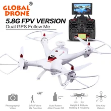Global X183 DUAL GPS dron Ikuti saya RC Quadcopter FPV Drone RC Helikopter Drone Mainan dapat membawa dengan 5.8G 720 P HD Kamera