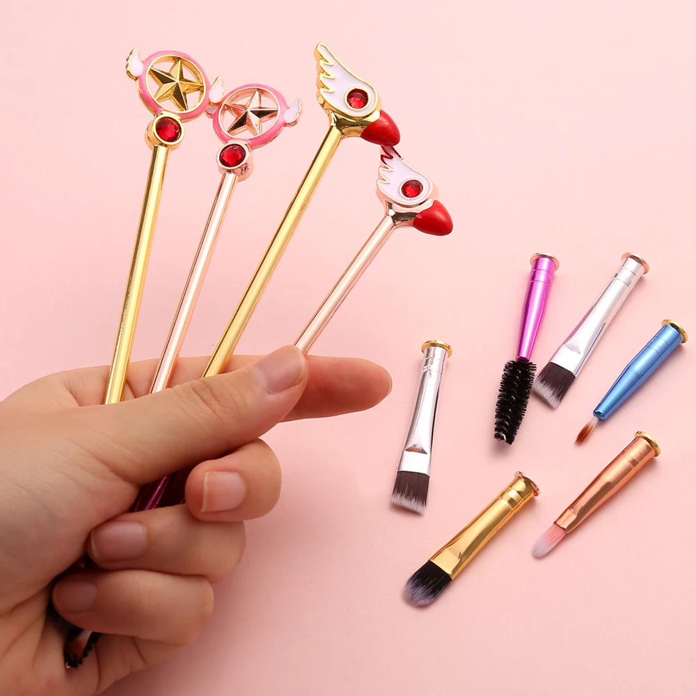 

Multifunction Makeup Brushes Set Anime Cardcaptor Sakura Eyelash Eyeshadow Eyebrow Brushes Kits Metal Can Replace Brush Head