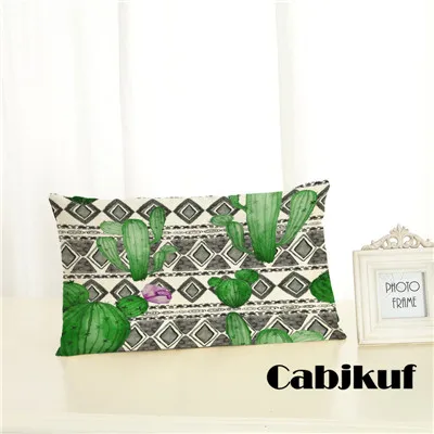 Простые и стильные наволочки для подушек, современный кактус, украшение для дома 30x50, декоративный бежевый льняной чехол для подушки - Цвет: 12