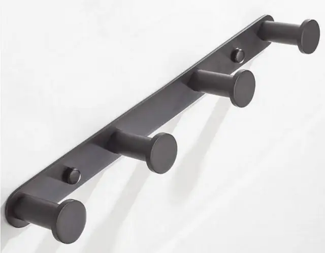 Classic 304 Stainless Steel Matt Black Coat Racks Towel Hook Round Base Robe Hook Wall Mounted Bathroom Accessories BL123