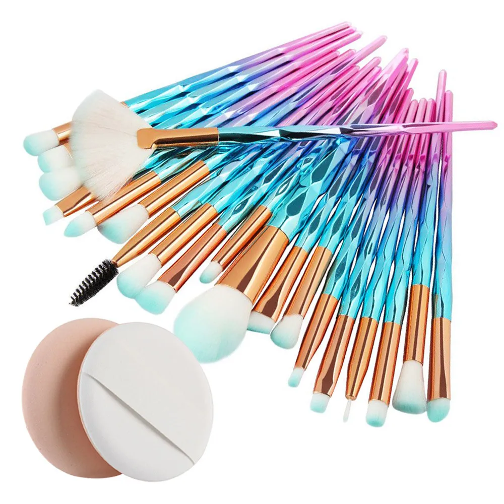 

20PCS Make Up Foundation Eyebrow Eyeliner Blush Synthetic Bristles Beauty Cosmetics Cosmetic Concealer Brushes Travel Portable