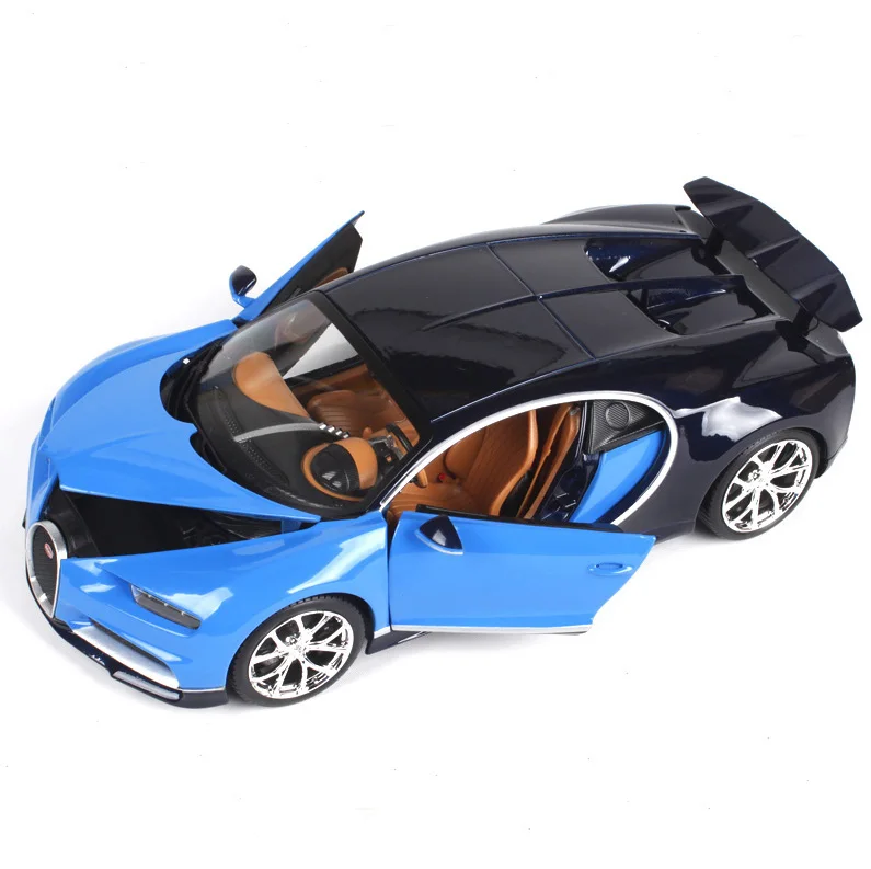 Maisto Bburago 1:18 Bugatti Chiron металлическая литая модель автомобиля для детей рождественские подарки коллекция игрушек - Цвет: Синий