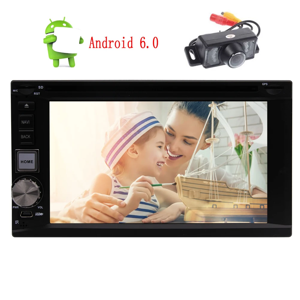Android 6 0 Double 2 Din 6 2 Touch Screen Stereo GPS Navi CD DVD Player