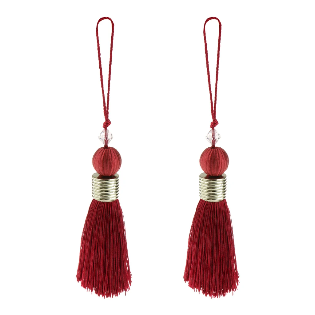 2pcs Pendant Bag Chain Key Decoration Home Decor Curtain Fashion  Long Silk Tassel DIY Window curtains Accessories