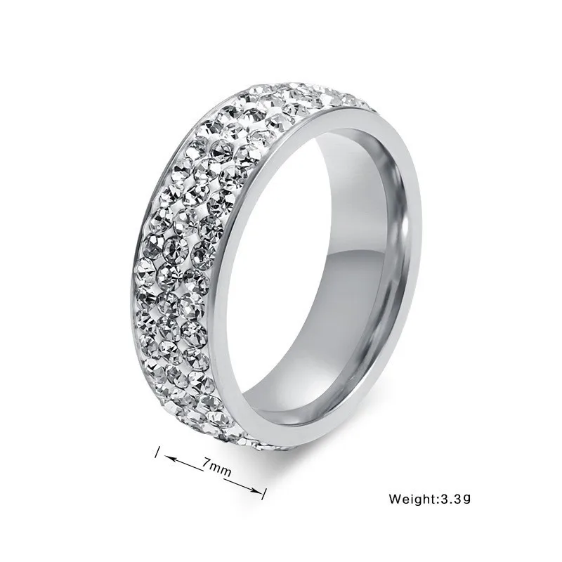 ZORCVENS золото и серебро Цвет Нержавеющая сталь свадебные украшения 5 рядов CZ камень можное обручальное кольцо для женщин