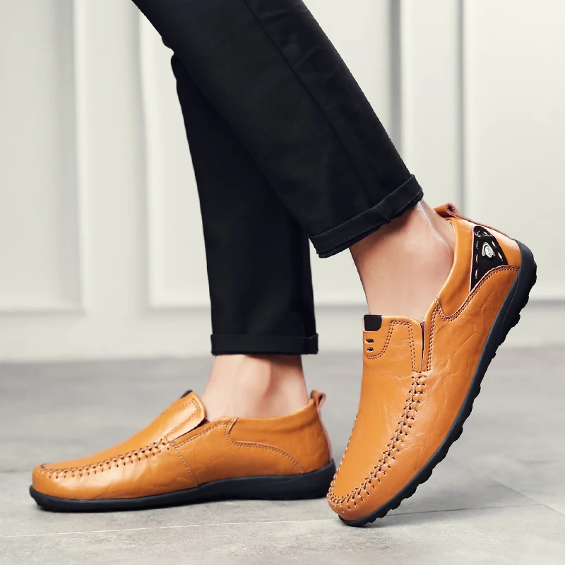 Мужская повседневная обувь из натуральной кожи ручной работы; люксовый бренд; коллекция года; мужские лоферы; мокасины; зимняя обувь без шнуровки; Цвет Черный; официальная обувь