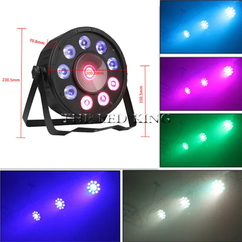 Светодиодный сценический прожектор 4 в 1 плоская лампа DMX512 9 х12вт + х30вт RGBW для